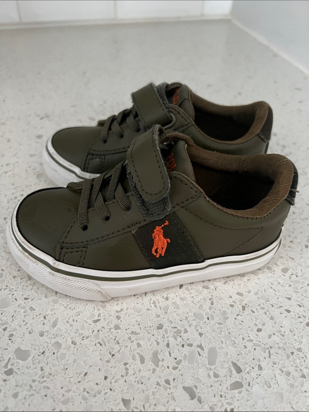 Polo by Ralph Lauren Kids Olive & Orange Low-Top Sneakers